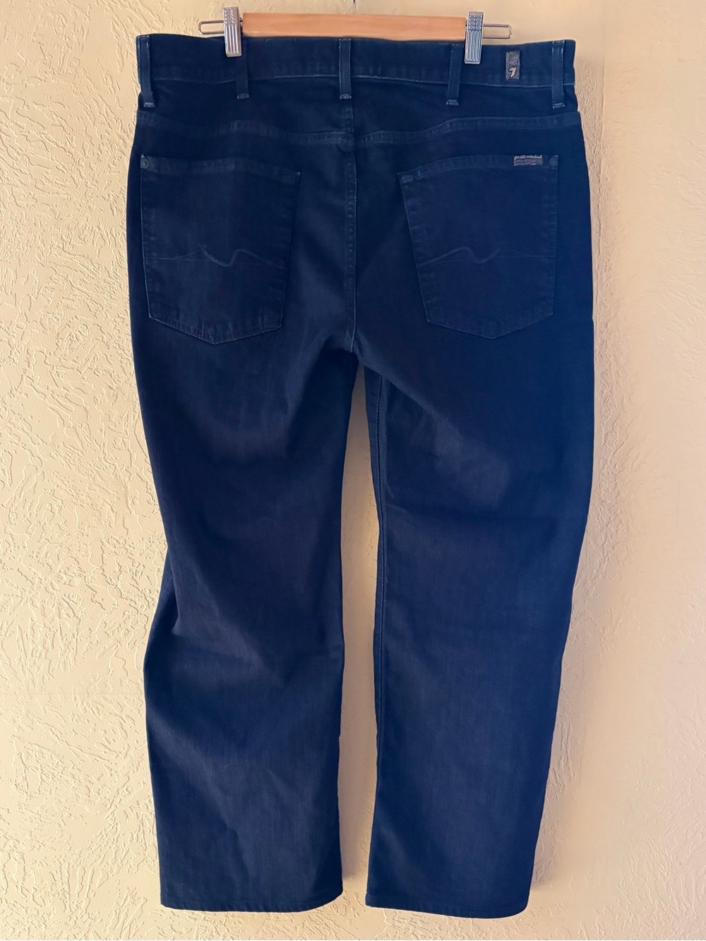 7 For All Mankind Navy Straight-Leg Women's Jeans - Picture 3 of 9